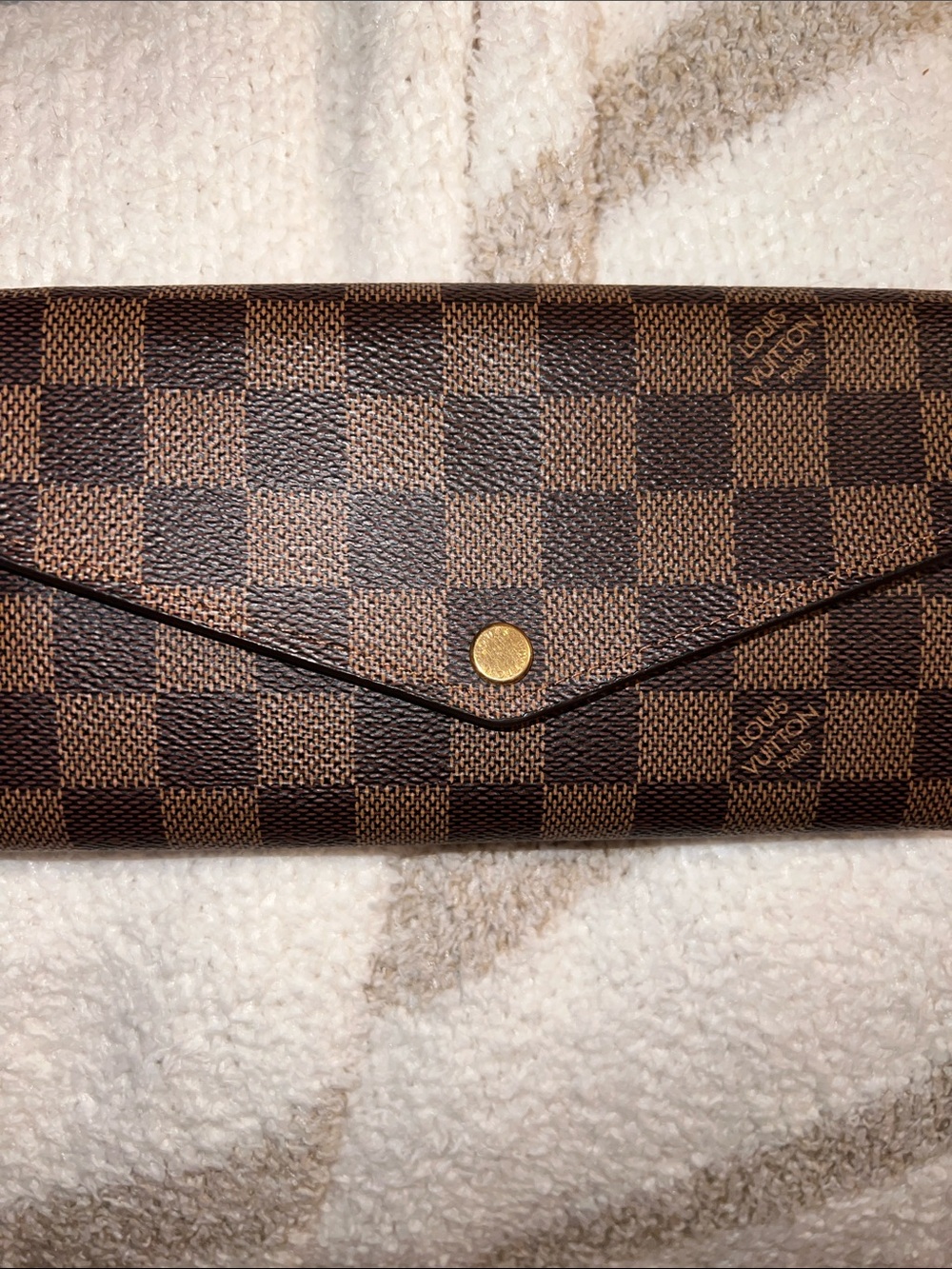 Louis Vuitton Damier Ebene Envelope Wallet in Brown